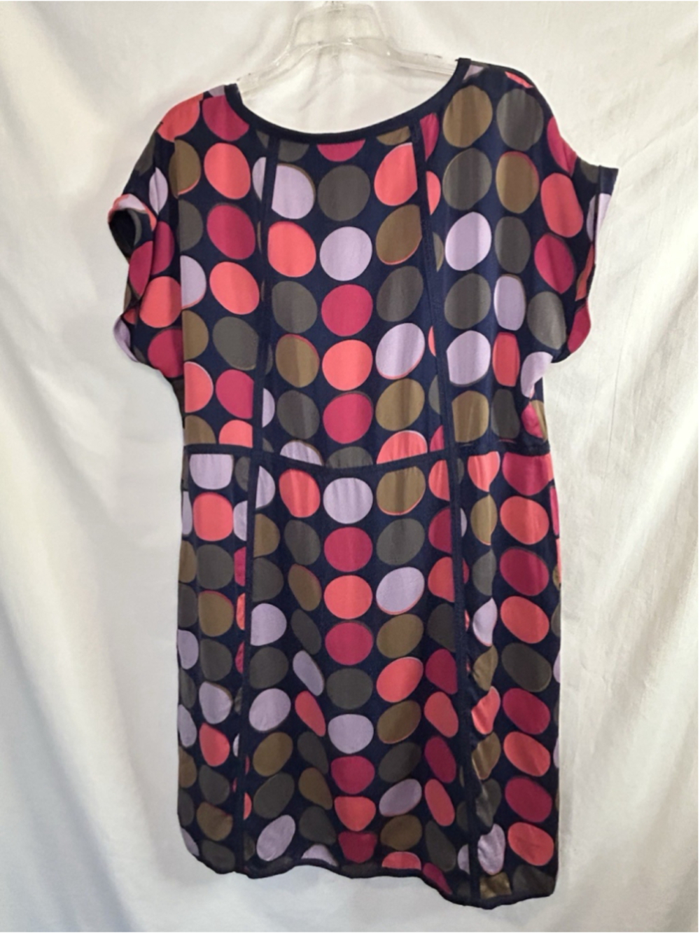 Boden Notting Hill Midi Dress 100% Silk Polka Dot Lined Size 16R WH228 EUC - Picture 6 of 8